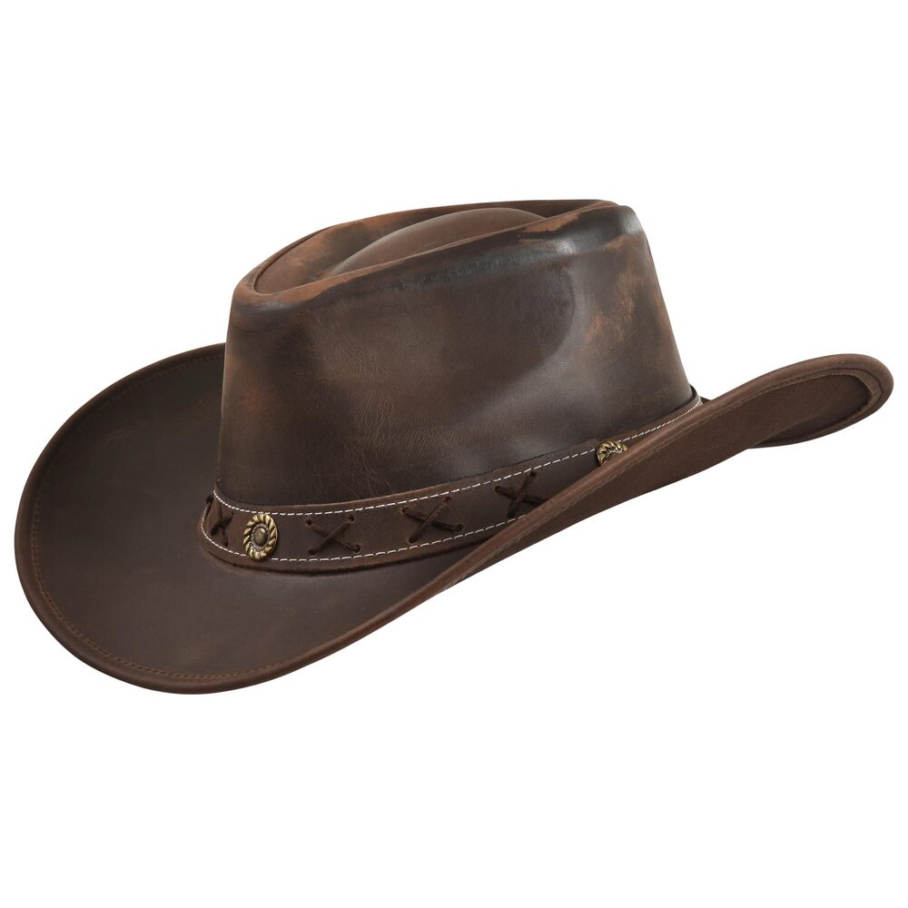4009 Leather Cowboy Hat Lightweight Handcrafted Western Shapeable Wide Brim
